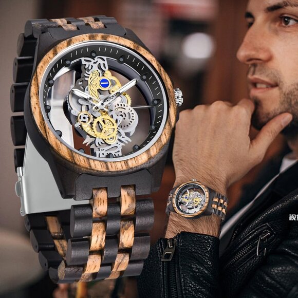 Lightweight Wooden Watch Men Analoge Quartz Natural Wood Timepiece Casual Gift - Picture 8 of 8